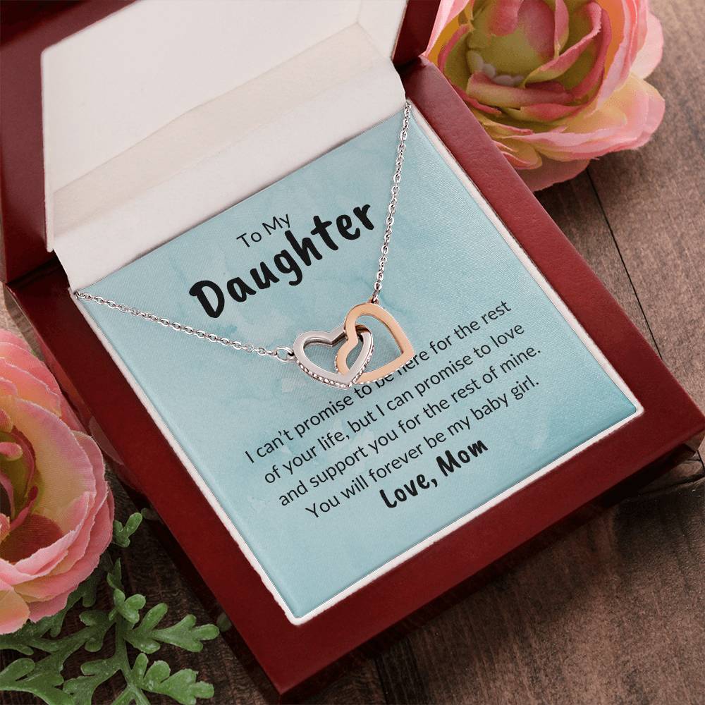 To My Daughter - Forever My Baby Girl Interlocking Hearts Necklace