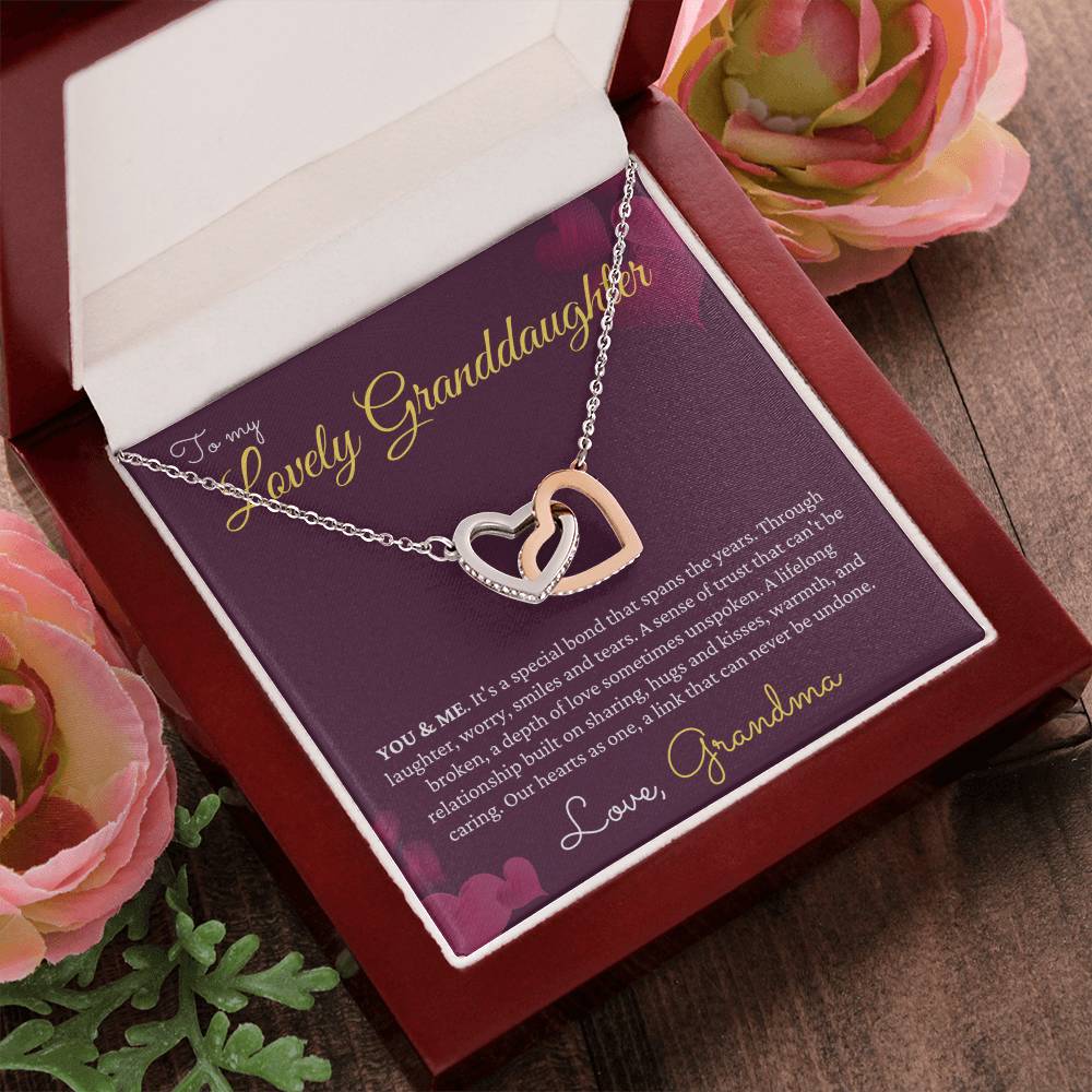 To My Granddaughter Gift From Grandmother Grandma And Granddaughter Necklace Granddaughter Christmas Gift Granddaughter Interlocking Hearts Necklace
