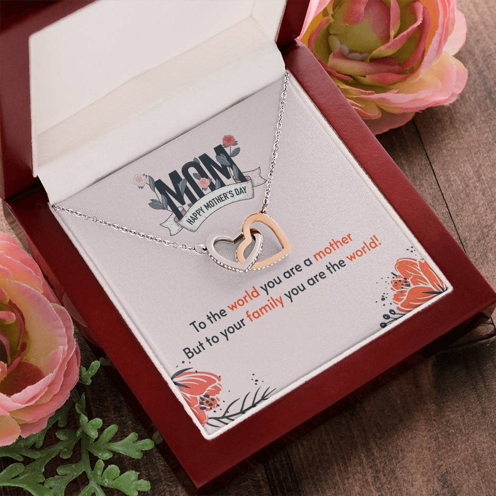 Interlocking Hearts Necklace For Mother'S Day