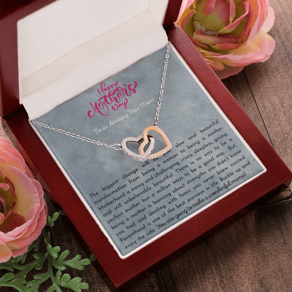 Amazing New Mom Interlocking Hearts Necklace