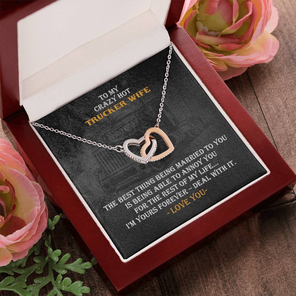 Hot Trucker Wife Interlocked Hearts Necklace Interlocking Hearts Necklace