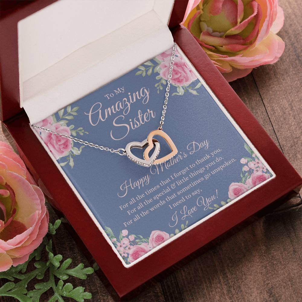 Mothers Day Gift For Sister Sister Mothers Day Gift Sister Necklace Gift On Mothers Day Sentimental Mothers Day Gift For Sister Jewelry Interlocking Hearts Necklace