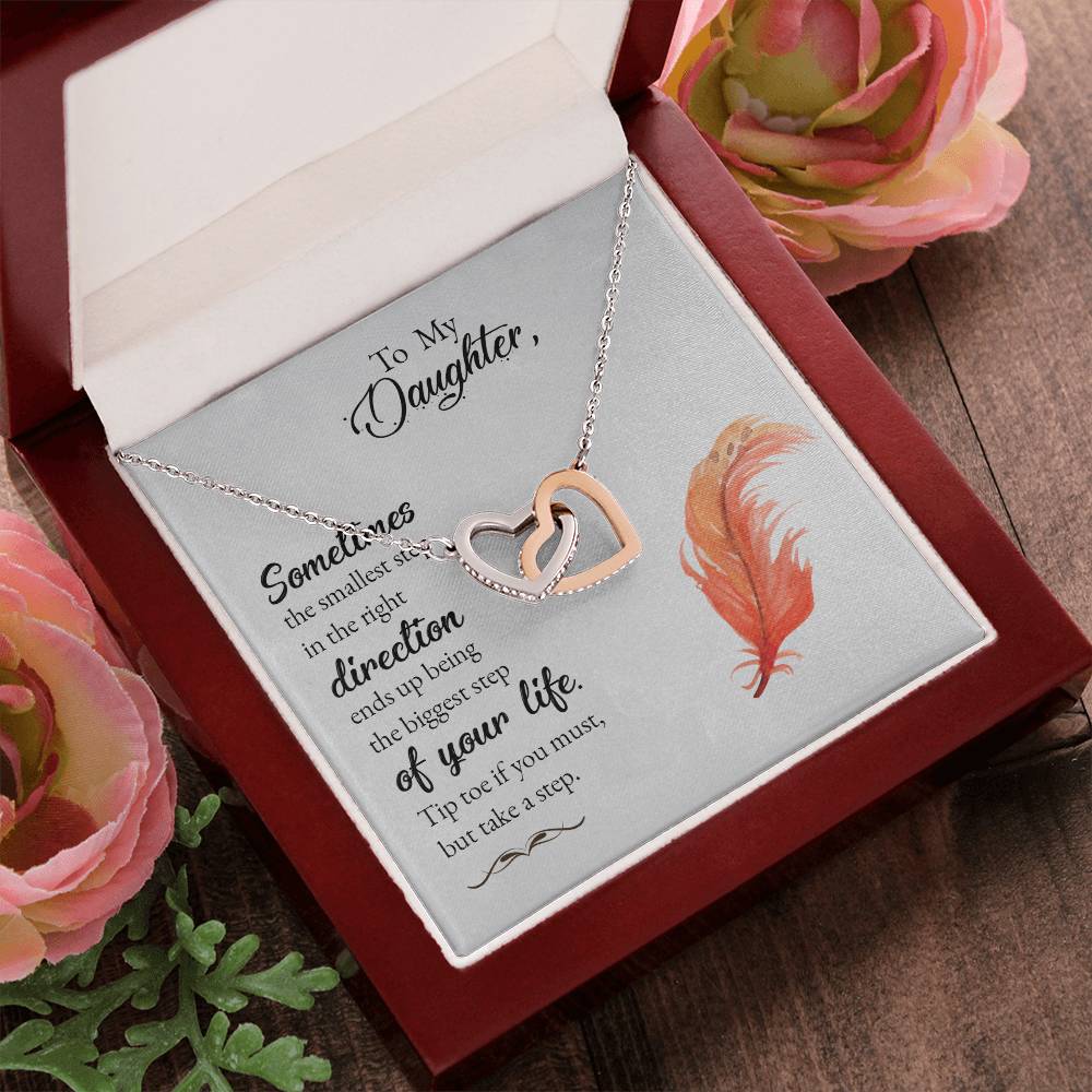 Collection Daughter -Sometimes The Smallest Step In The Right Direction - Interlocking Hearts Necklace