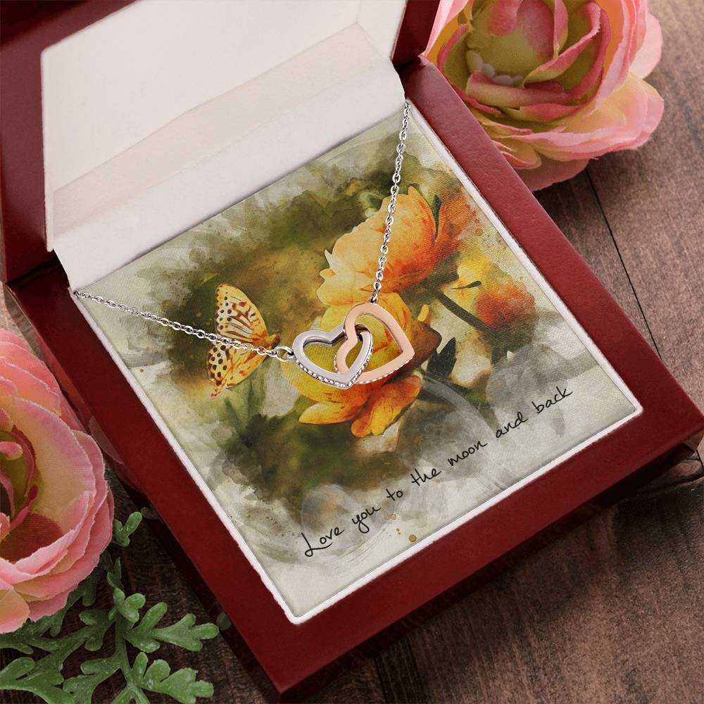 Interlocking Hearts Necklace – Butterfly Message Card