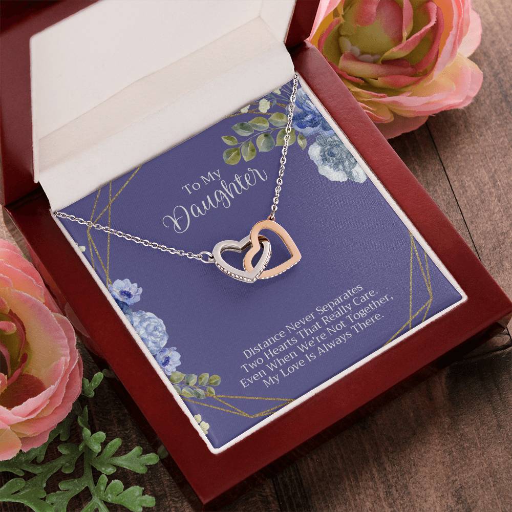 To My Daughter Necklace Interlocking Hearts Necklace
