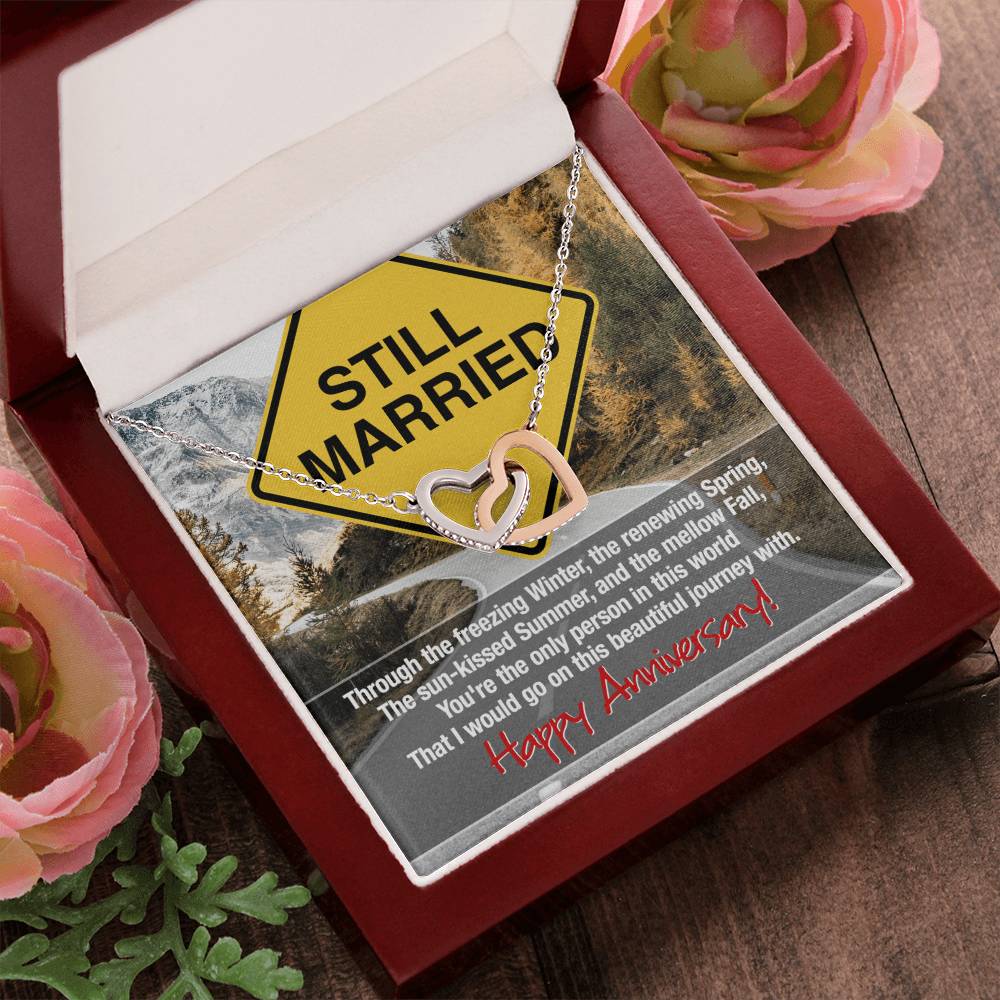 Still Married Anniversary Necklace Interlocking Hearts Necklace
