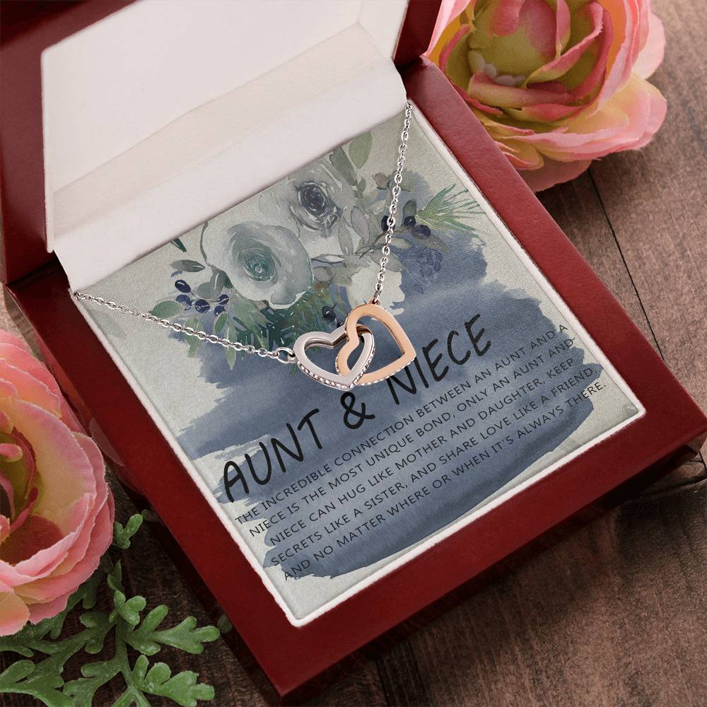 Aunt-Niece Necklace Aunt Niece Gifts For Aunt Niece Personalized Necklace Interlocking Hearts Necklace