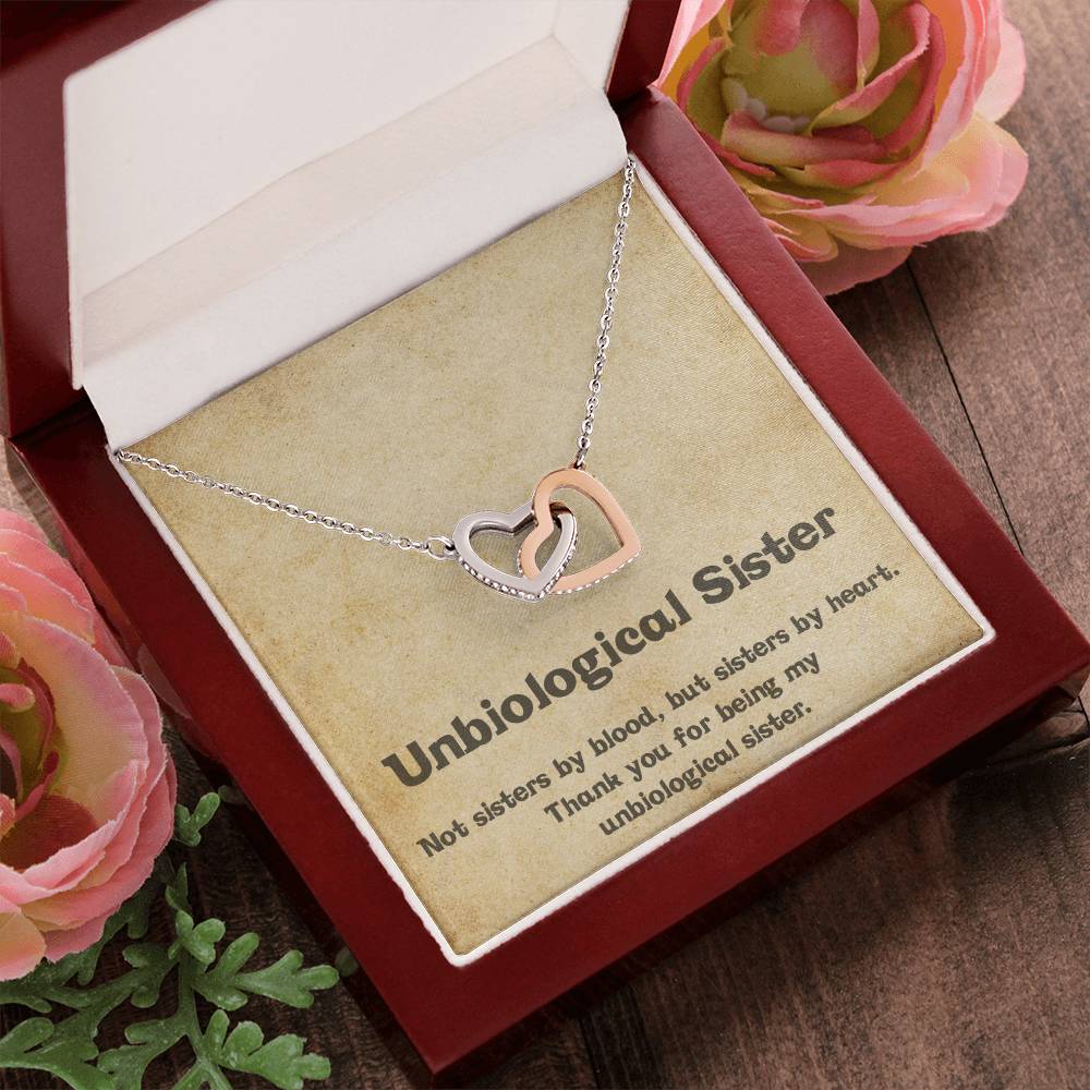 Unbiological Sister Necklace Soul Sister Big Little Sorority Sister In Law Necklace Step Sister Gift Tribe Necklace Best Friend Gift Bff Gift Interlocking Hearts Necklace