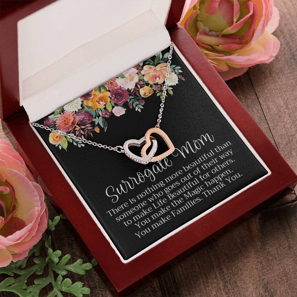 Surrogate Mom Necklace Mother'S Day Gift Interlocking Hearts Necklace