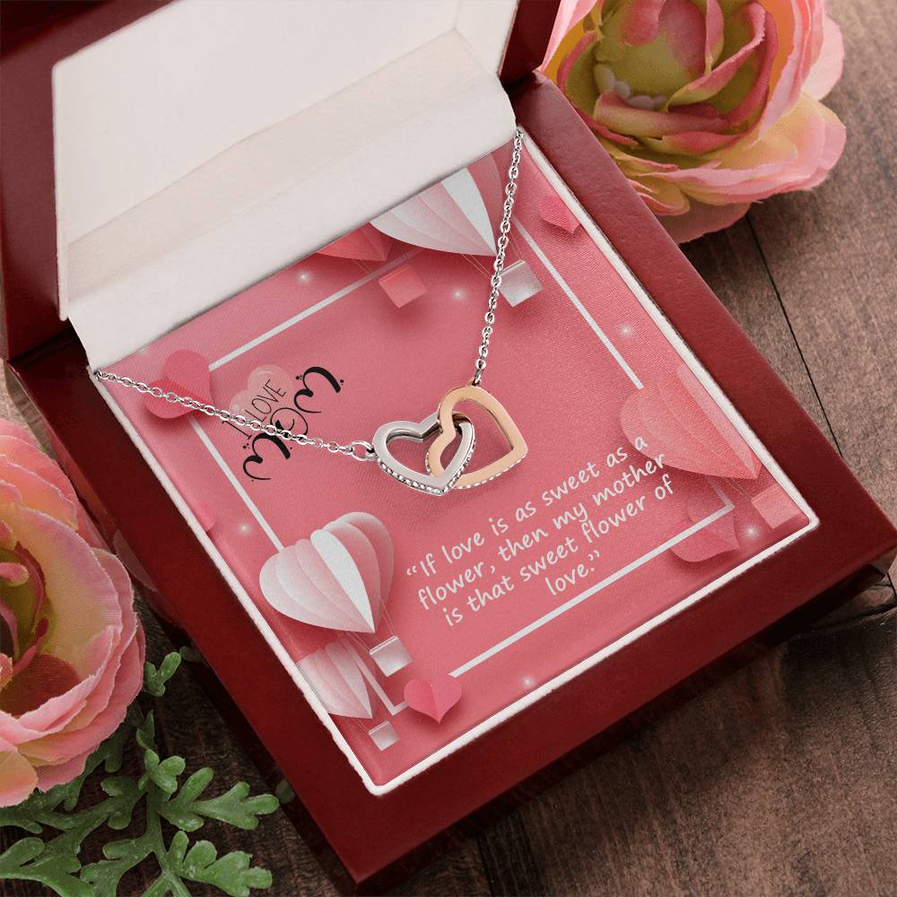 I Love My Mom Very Much Happy Mothers Day Interlocking Hearts Necklace