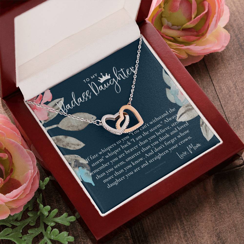 Daughter Gift From Mom Heart Necklace Daughter Gift Interlocking Necklace To Daughter Daughter Graduation Birthday Gift Necklace Interlocking Hearts Necklace