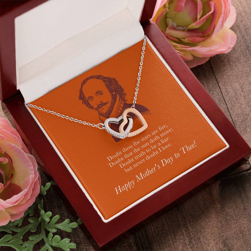 Happy Mother'S Day To Thee! Necklace - Avid Reader Gift Idea Interlocking Hearts Necklace