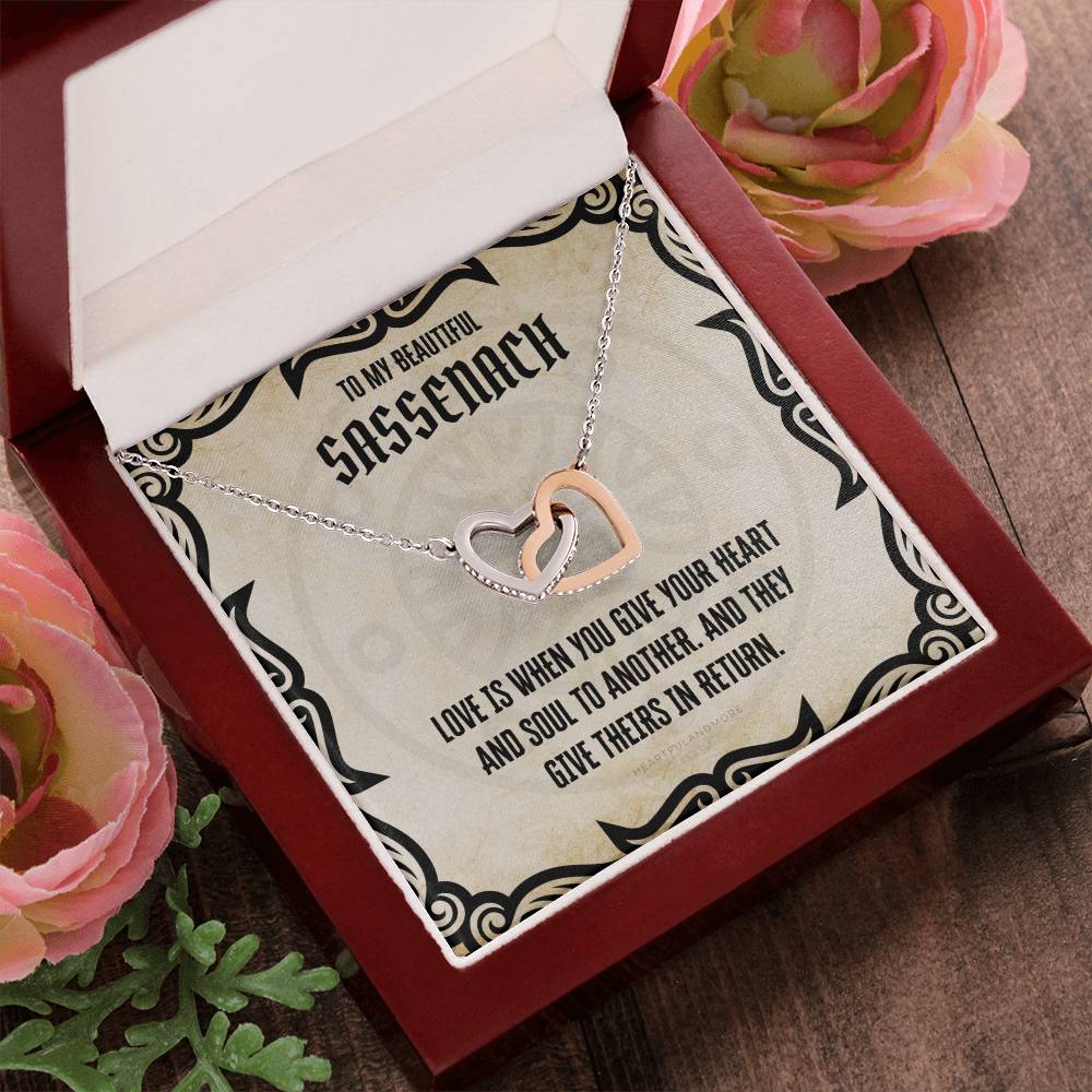 To My Sassenach Outlander Gift Outlander Gift Box Outlander Jewelry Outlander Gift For Wife Outlander Charm Outlander Necklace Interlocking Hearts Necklace