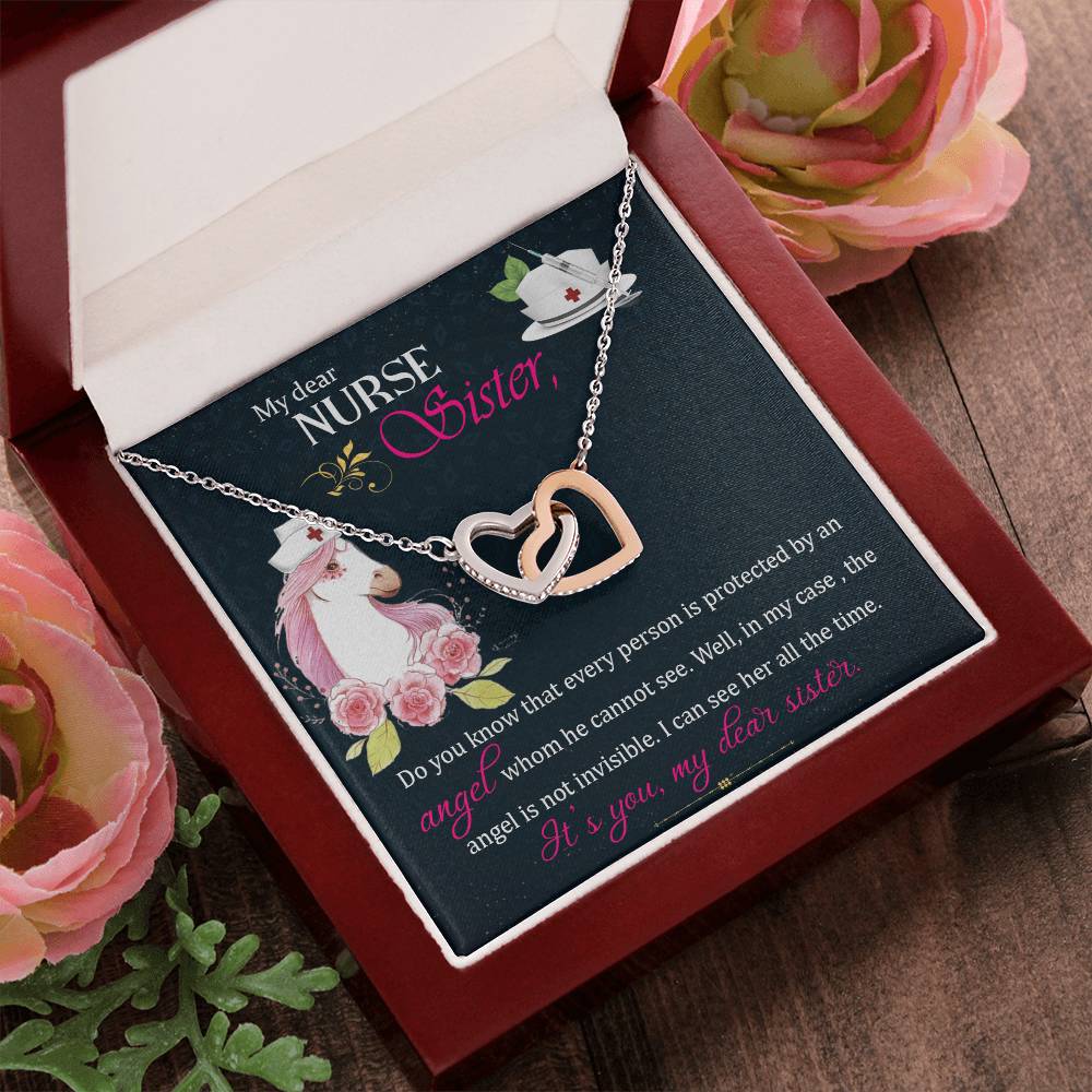 My Dear Nurse Sister - The Angel Is Not Invisible - Interlocking Heart Necklace Interlocking Hearts Necklace