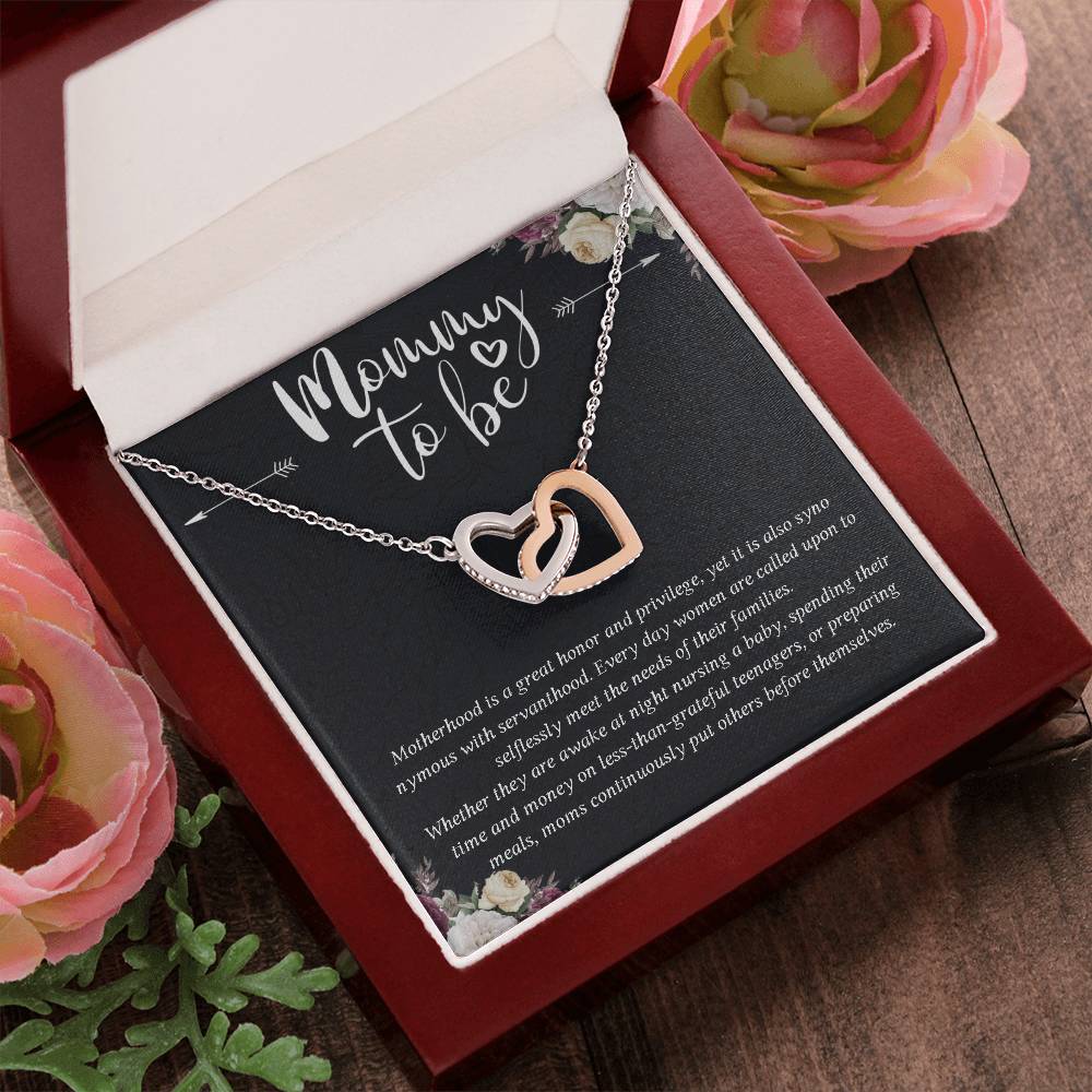 Mommy To Be Mother'S Day Mommy To Be Gift Pregnant Necklace Interlocking Hearts Necklace