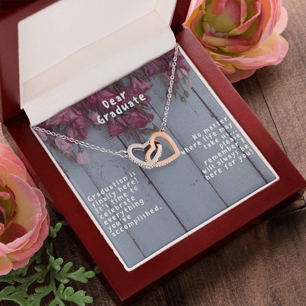 Graduation Interlocking Hearts Soft Primrose Necklace Interlocking Hearts Necklace