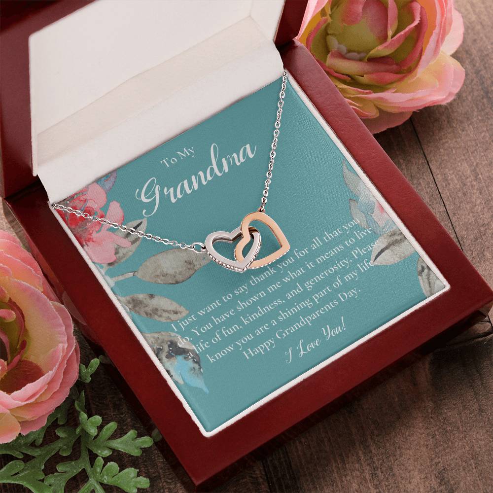 Gift For Grandma Necklace Grandmother Birthday Gift From Granddaughtergrandson To My Grandma Necklace Gift Grandmother Gift Grandparents Day Gift Interlocking Hearts Necklace