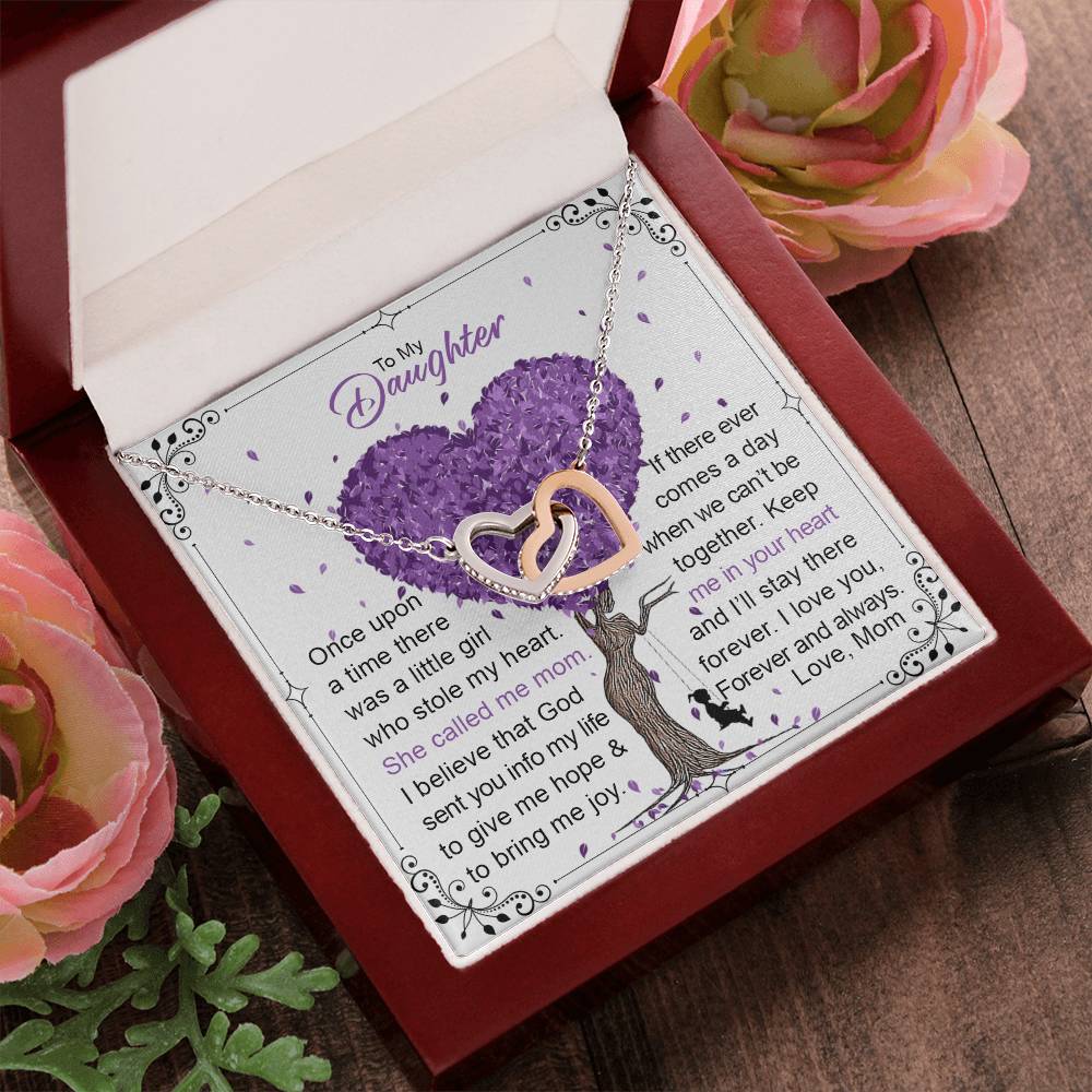 To My Daughter Interlocking Hearts Necklace