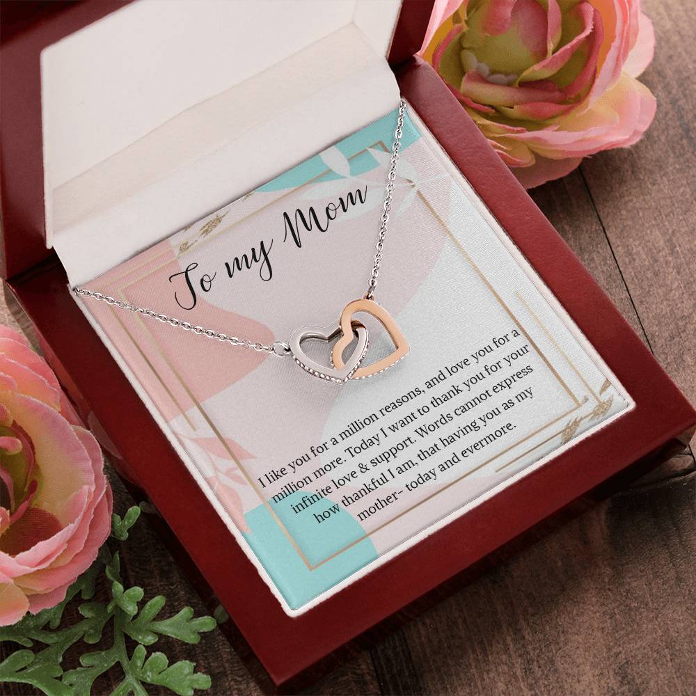 Necklace Gift For Mom To My Mom Necklace Gift Interlocking Hearts Necklace For Mom Mom Birthday Necklace Gift My Mom Jewelry Massage