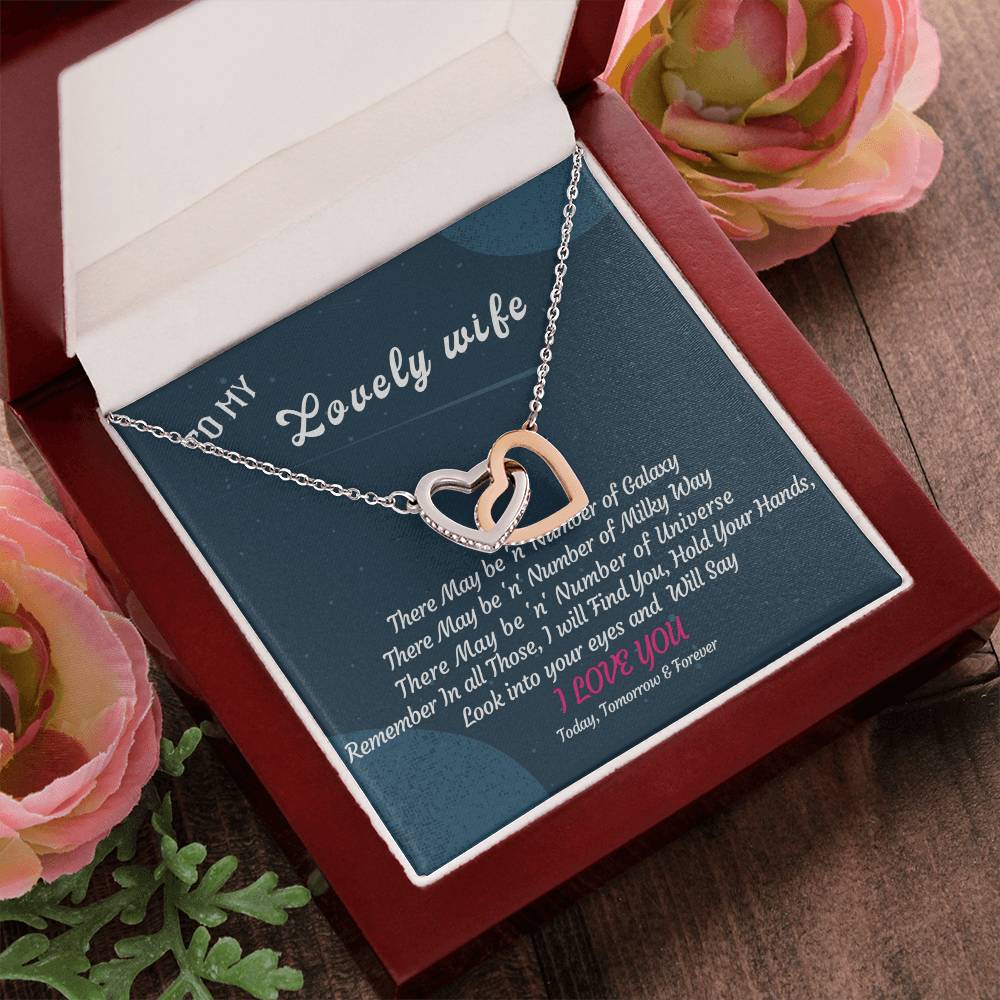 Love Of Galaxy Interlocking Hearts Necklace