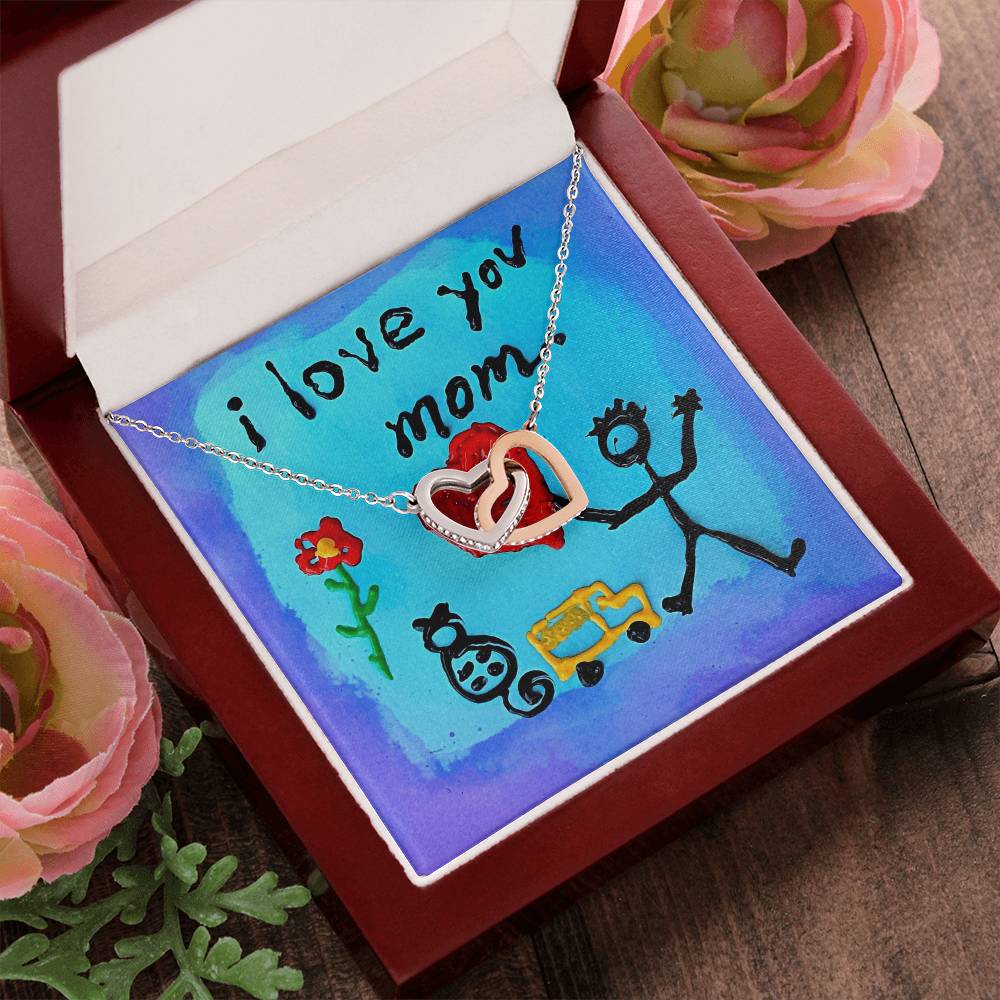 I Love You Mom Necklace - $20 Off Interlocking Hearts Necklace