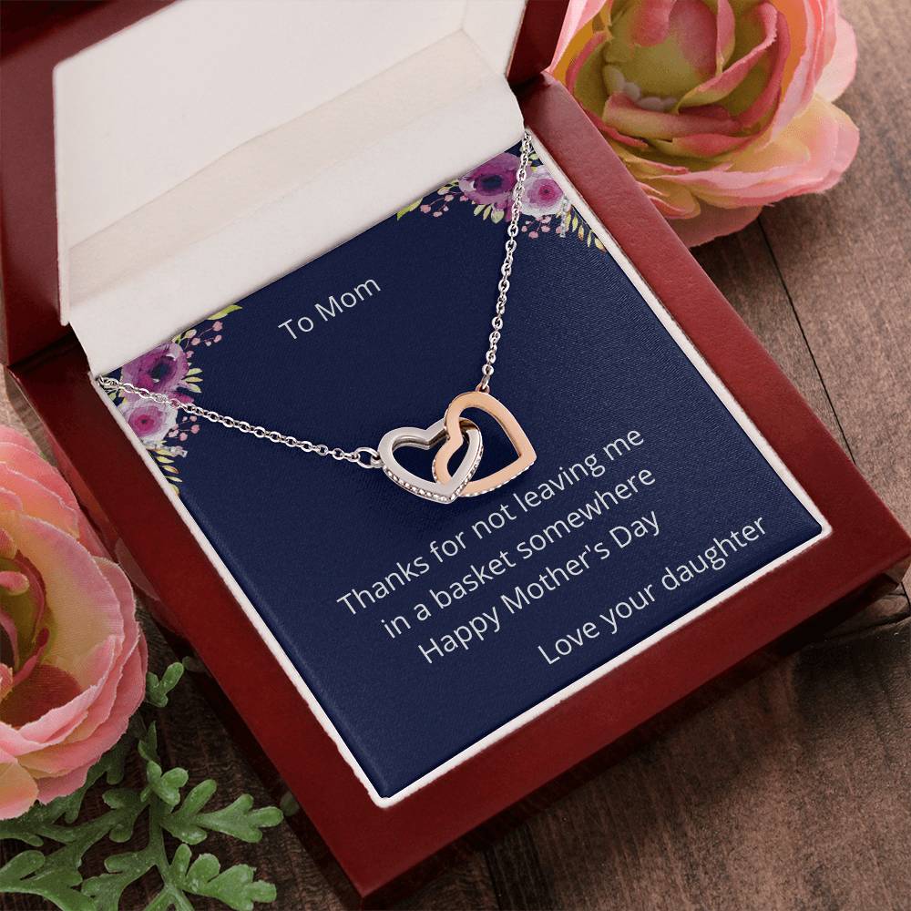 Thanks For Not Two Hearts Necklace Interlocking Hearts Necklace