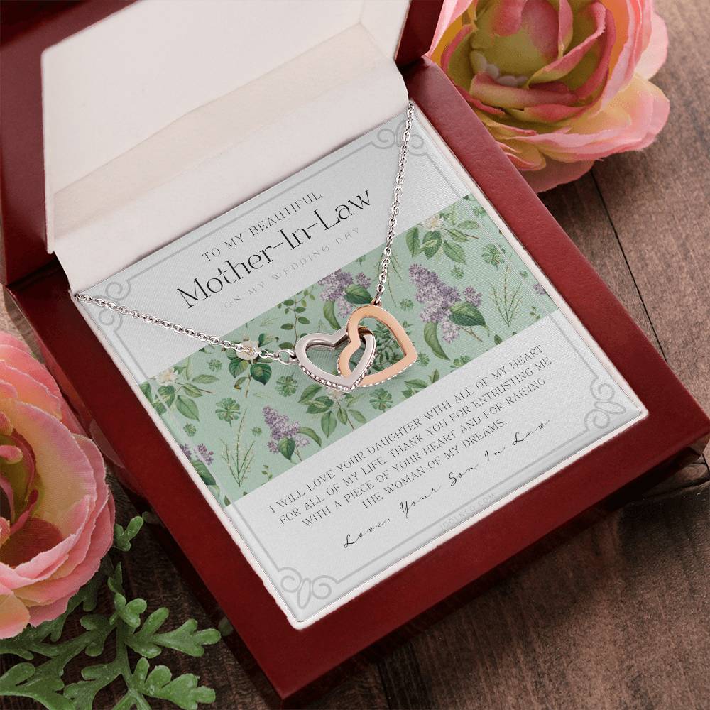 Mother Of The Bride Gift From Groom Mother In Law Gift On Wedding Day From Groom Gifts For Mother Of The Bride Future Mother-In-Law Interlocking Hearts Necklace