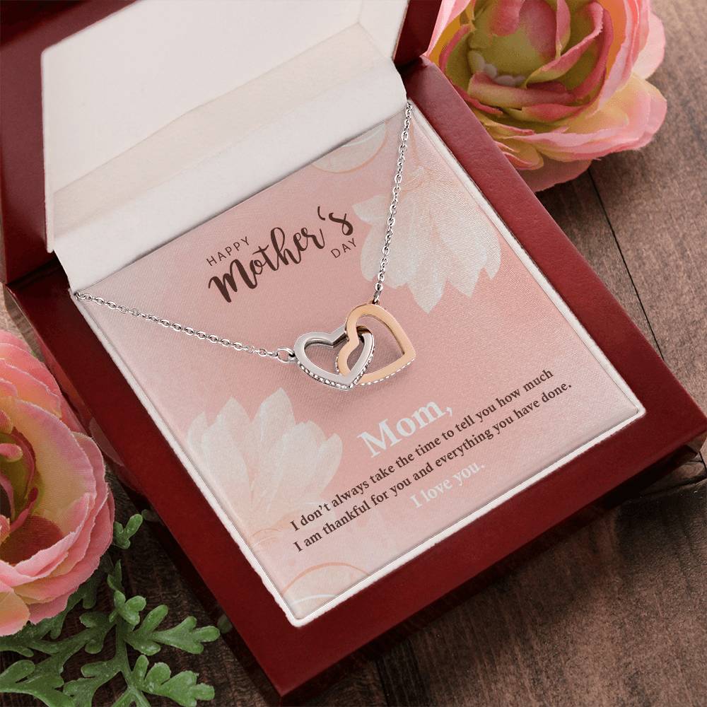 Mother'S Day - Double Hearts Necklace Interlocking Hearts Necklace
