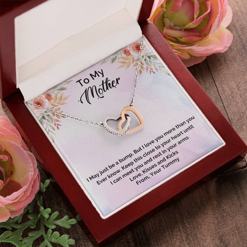 Mother'S Day Perfect Gift For Mom Interlocking Hearts Necklace