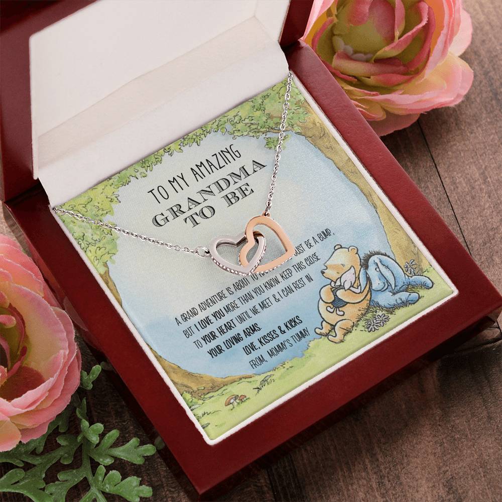 Grandma - A Grand Adventure Is About To Happen Interlocking Hearts Necklace