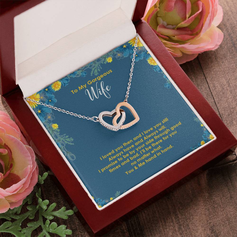 To My Georgous Wife Interlocked Necklace Interlocking Hearts Necklace