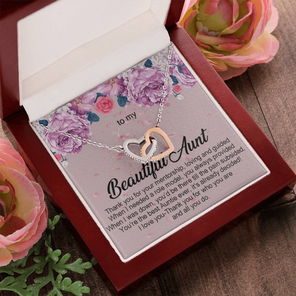 To My Beautiful Aunt Necklace Gift Auntie Interlocking Hearts Necklace Aunt Jewelry Aunt Appreciation Gift For Aunt Auntie Gift