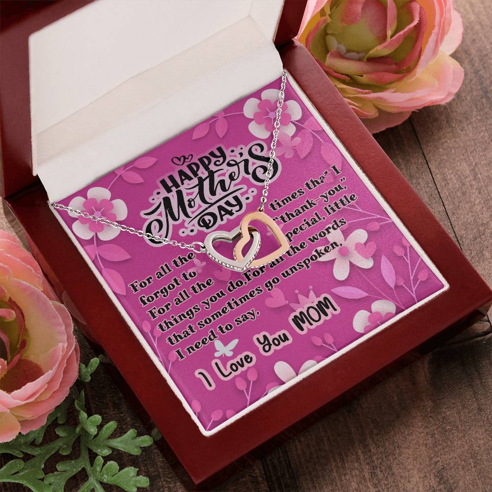 Happy Mothers Day - Interlocking Heart Necklace Interlocking Hearts Necklace