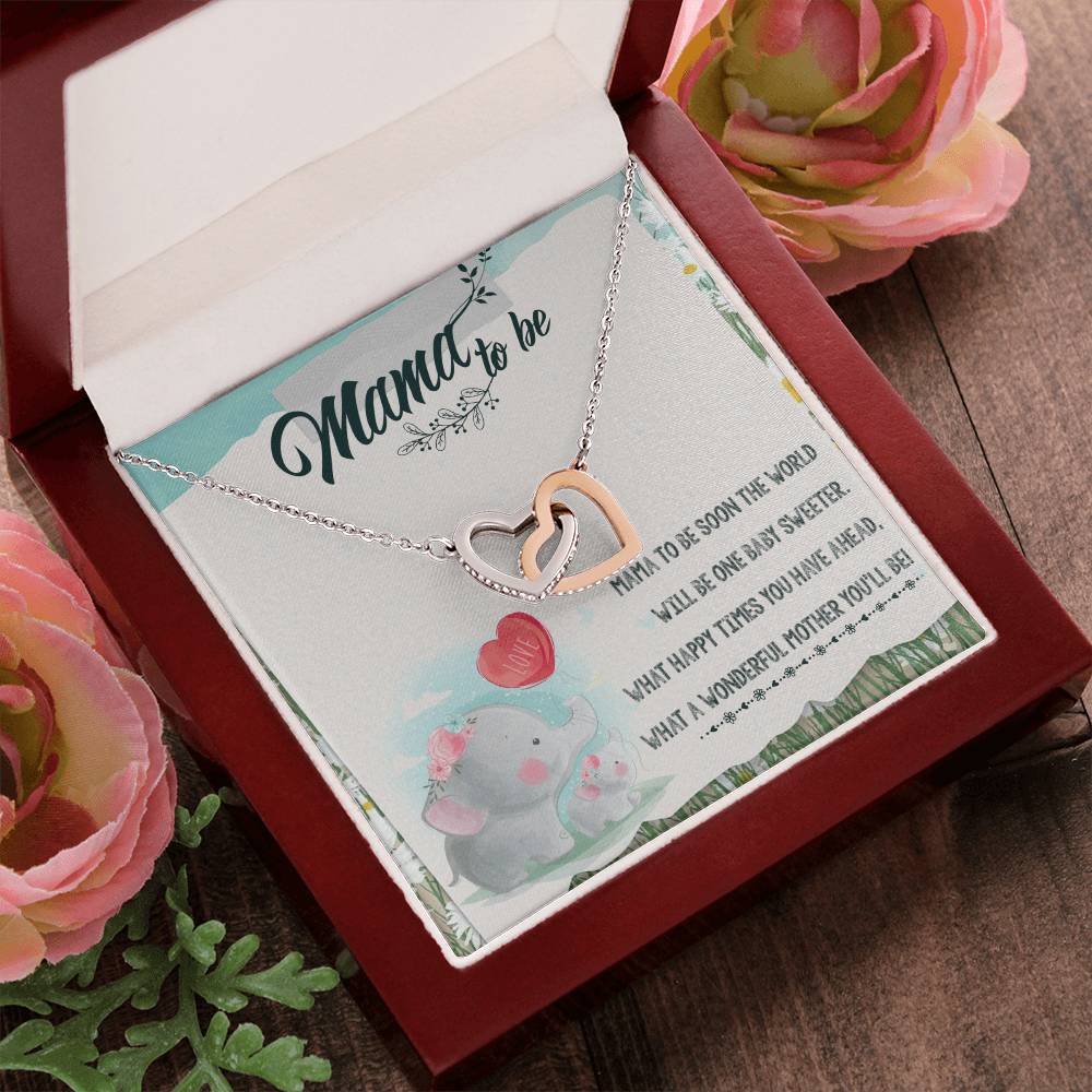 Mama To Be Interlocking Hearts Necklace Message Card