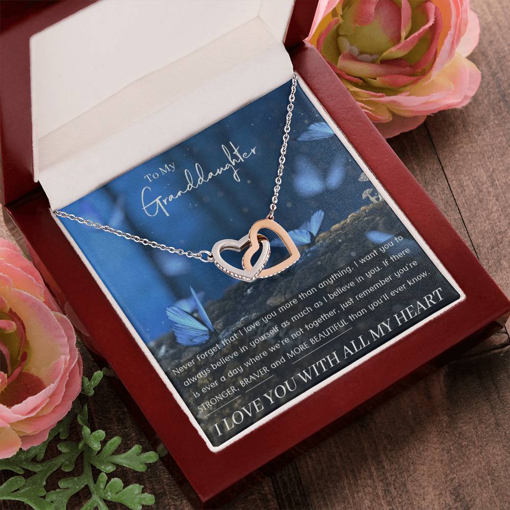 Granddaughter Necklace Interlocking Hearts Necklace