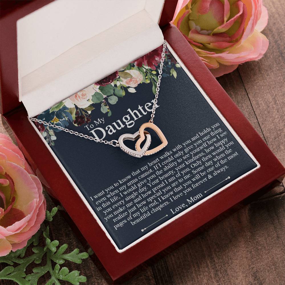 To My Daughter Necklace Gift To Daughter From Mom Mother Daughter Necklace Interlocking Hearts Necklace