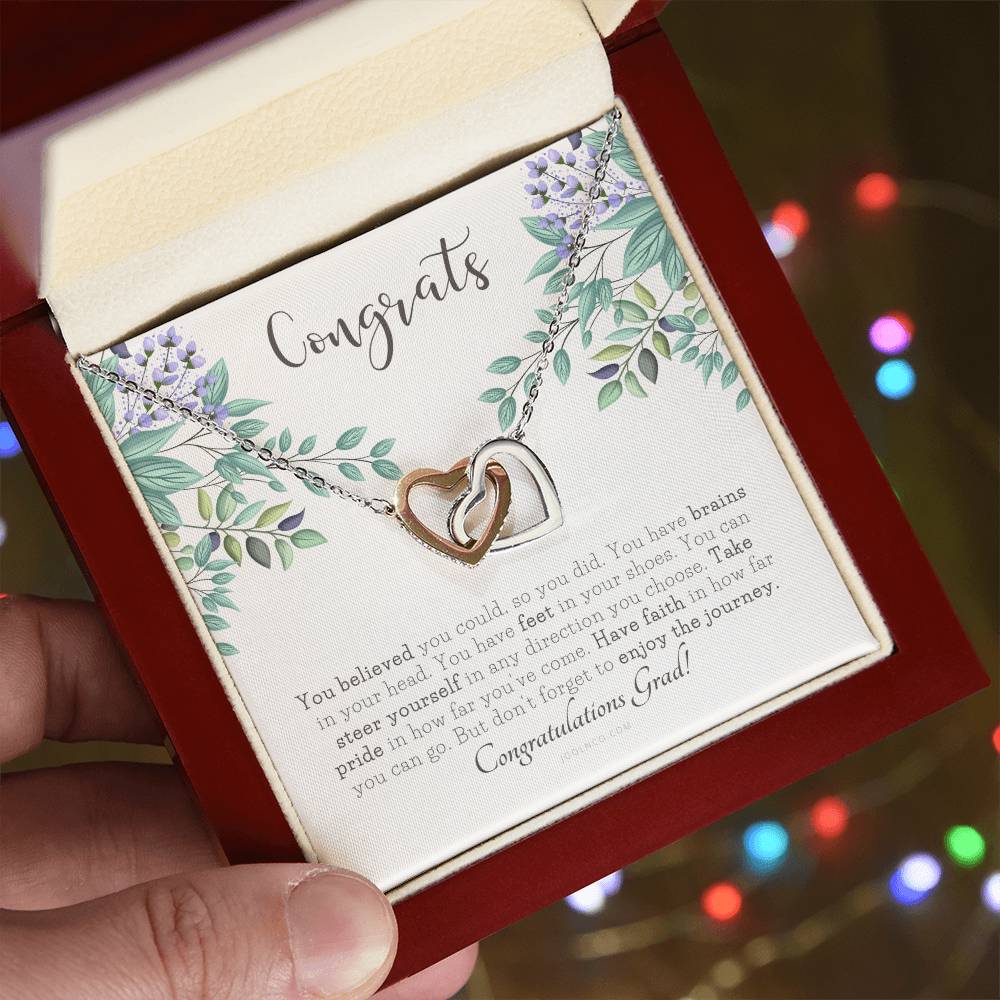 Graduation Gift Necklace Graduation Gift For Her College Graduation Gift For Her High School Senior Graduation Class Of Interlocking Hearts Necklace