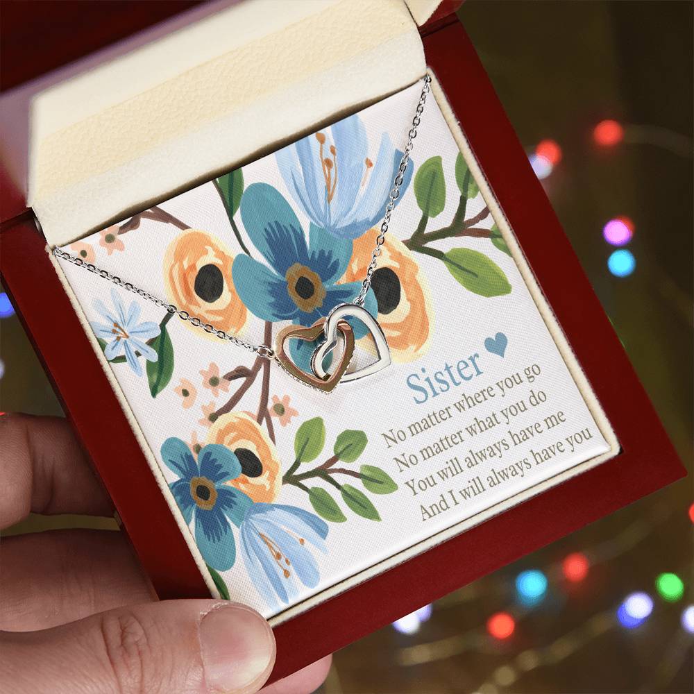 Love Knot Necklace To My Sister Sisters At Heart Best Friend Gift Jewelry Best Friend Necklace Bff Necklace Long Interlocking Hearts Necklace