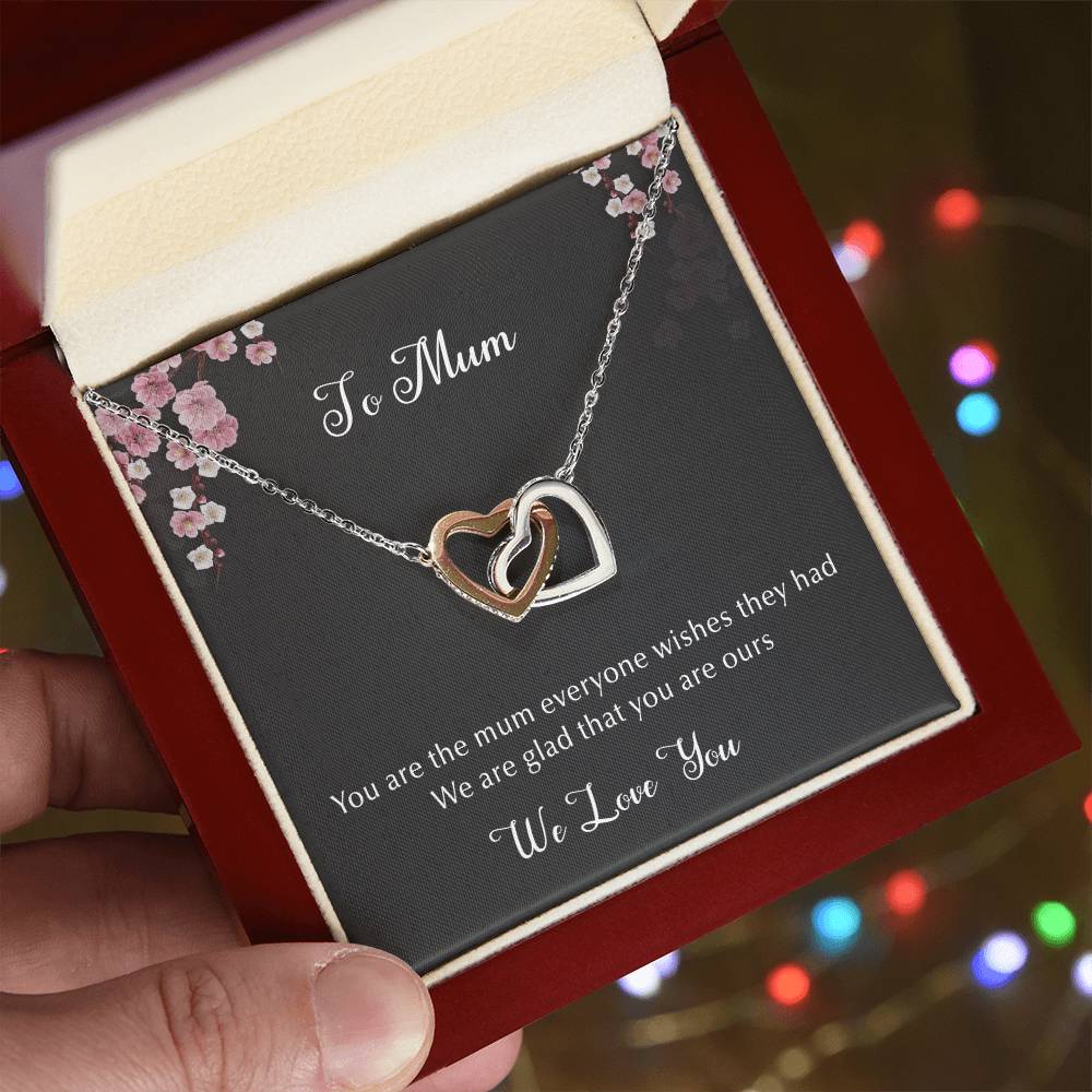 We Love Mum Interlocking Hearts Necklace