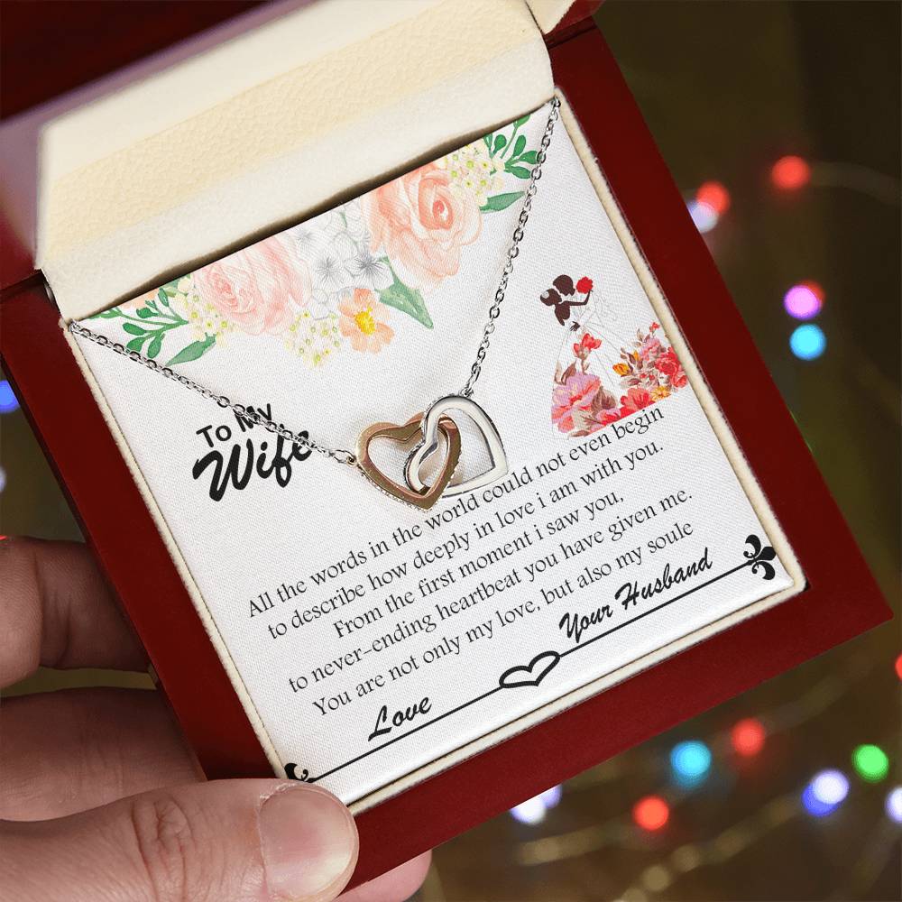 Gift For Wife To Show Just How Deeply In Love You Are. Interlocking Hearts Necklace
