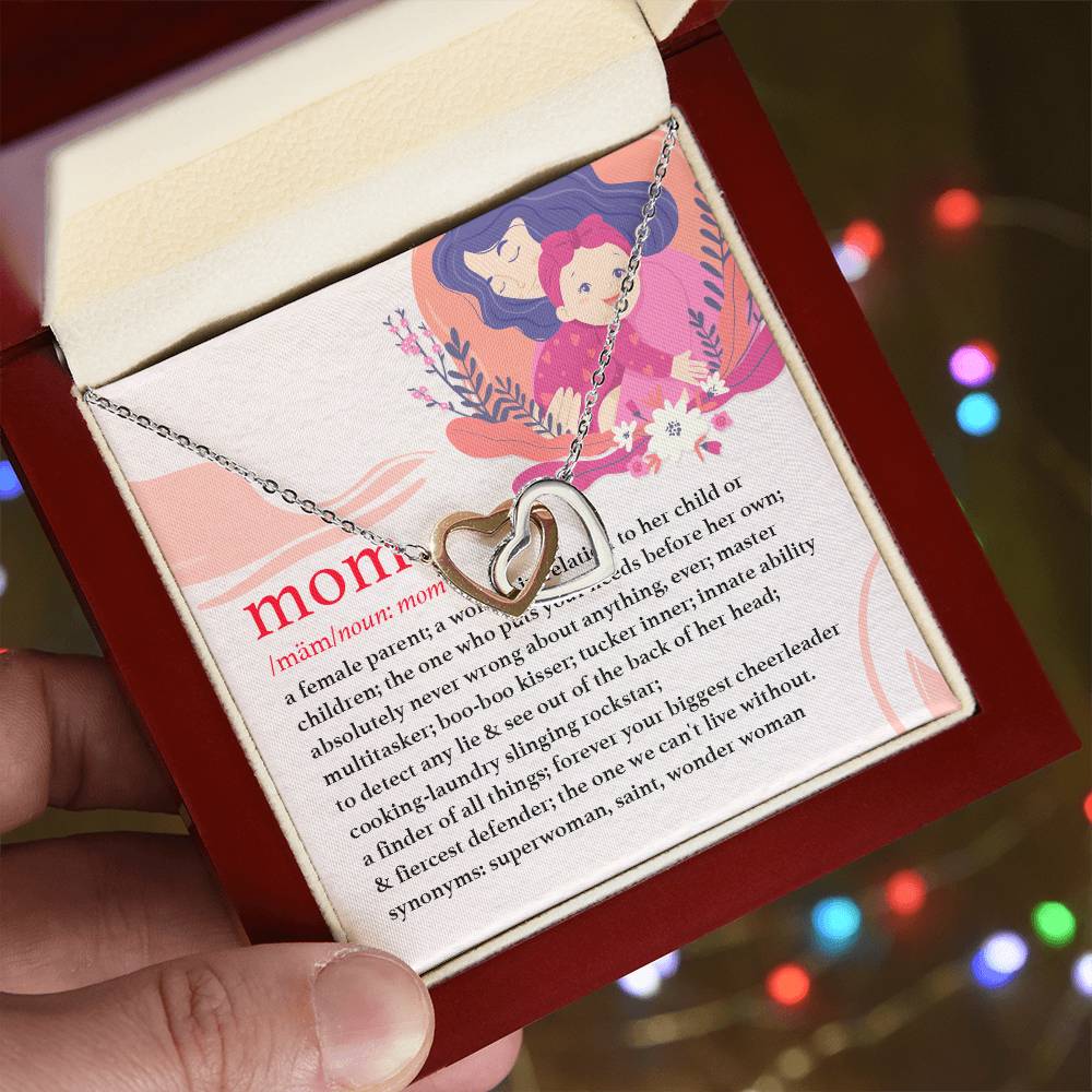 Gift For Mothers - Mom Is - The Interlocking Heart Necklace Interlocking Hearts Necklace