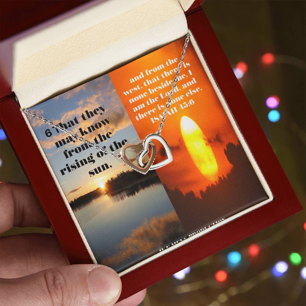 Ike Mens Collage Scripture Jewelry Interlocking Hearts Necklace