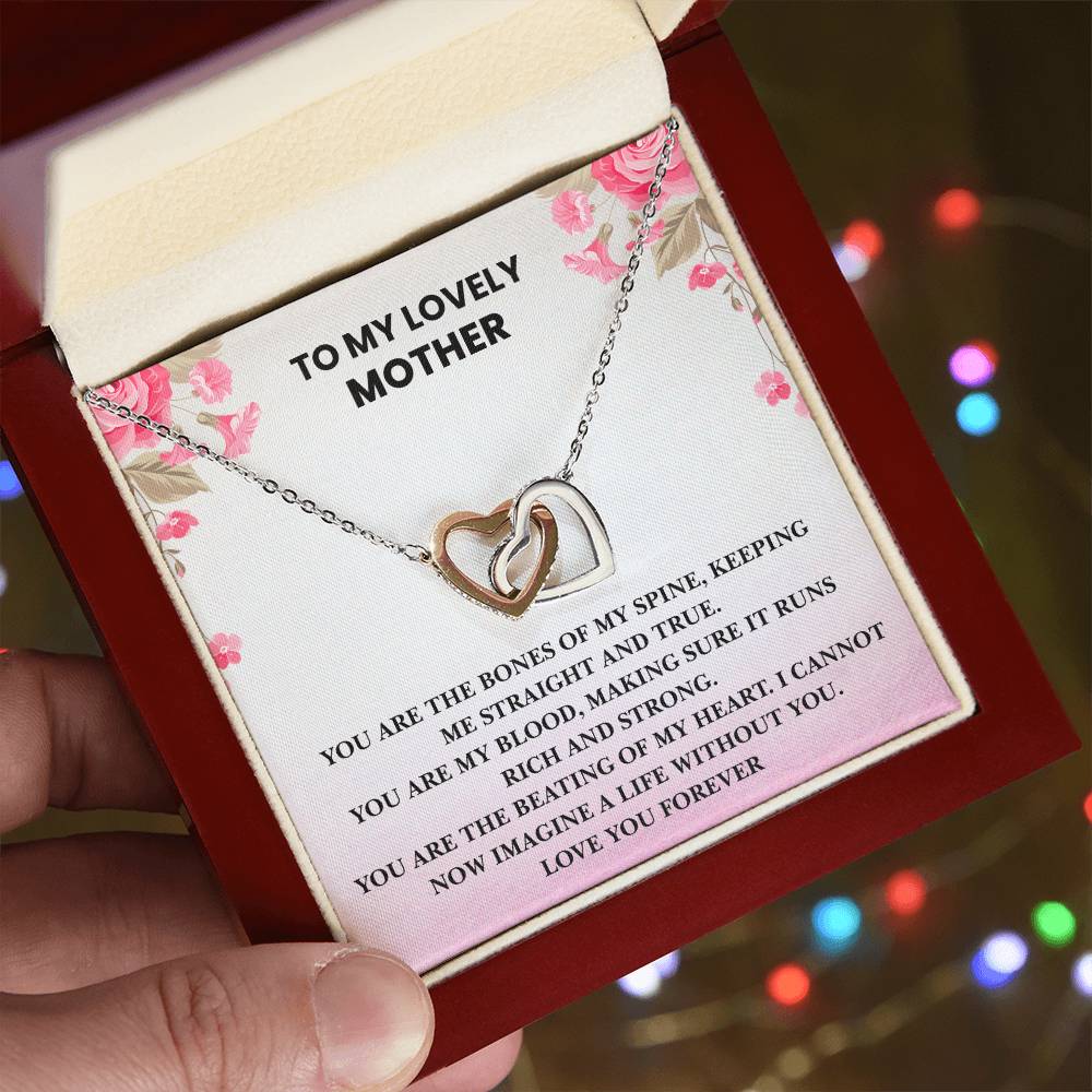To My Lovely Mother - I Cannot Imagine Life Without You - Necklace Interlocking Hearts Necklace