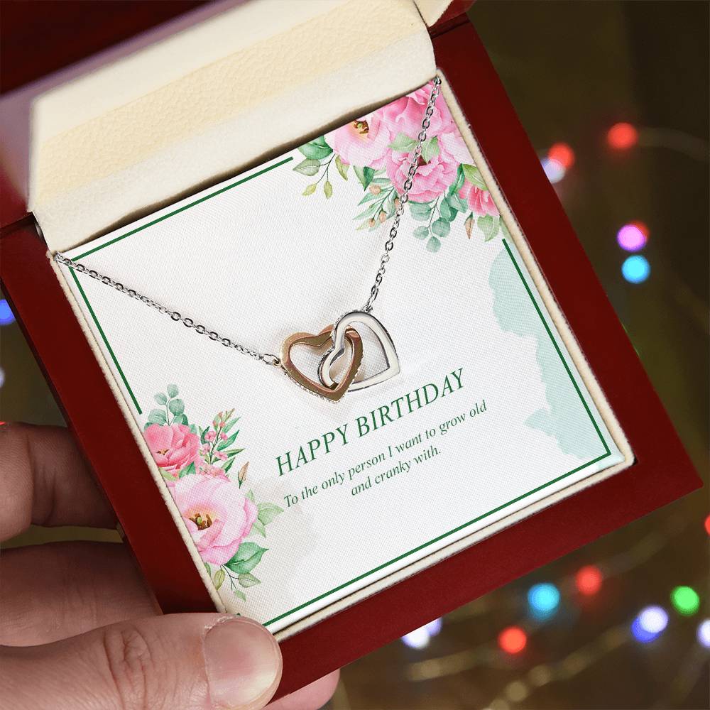 Happy Birthday Wife-Interlocking Heart Necklace Interlocking Hearts Necklace