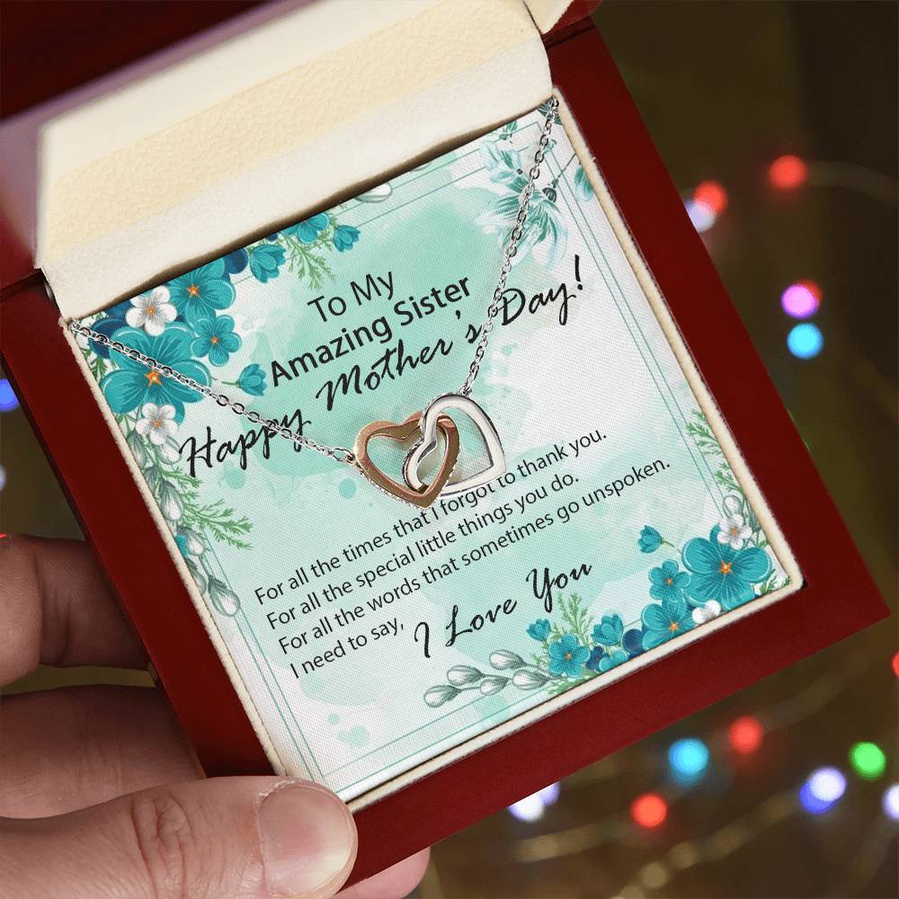 Mother'S Day - Sister Interlocking Hearts Necklace