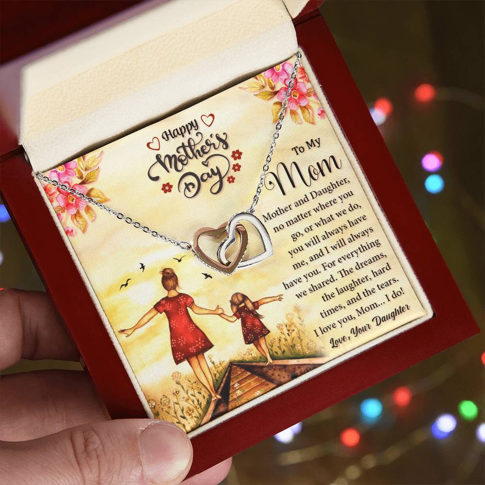 Mother And Daughter Twin Hearts Necklace Interlocking Hearts Necklace