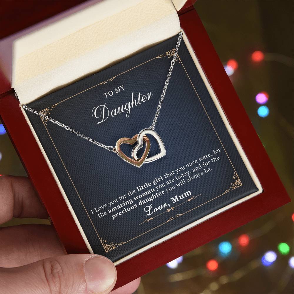 To My Daughter - Interlocking Hearts Necklace