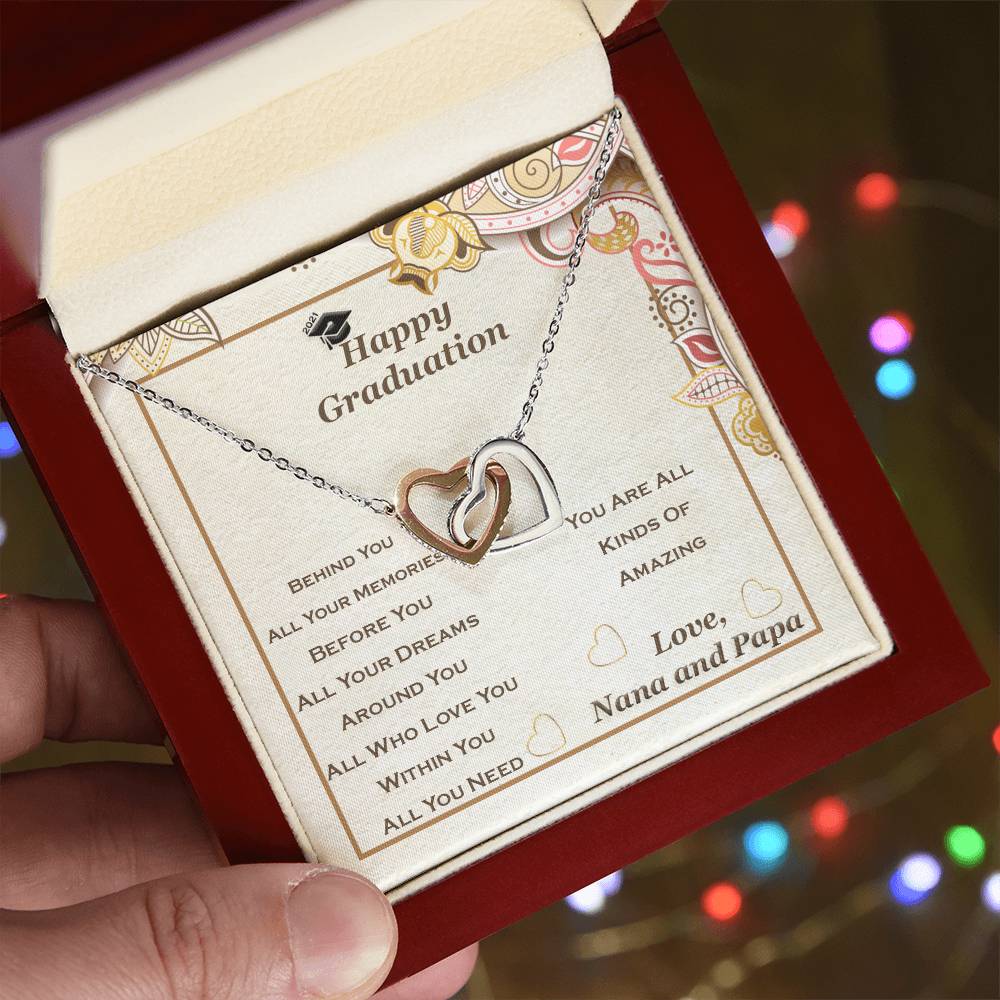 Interlocking Heart Necklace For Your Granddaughter Perfect Graduation Gift Interlocking Hearts Necklace