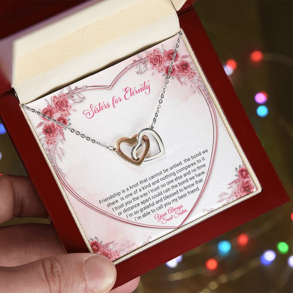 Sisters For Eternity Interlocking Hearts Necklace