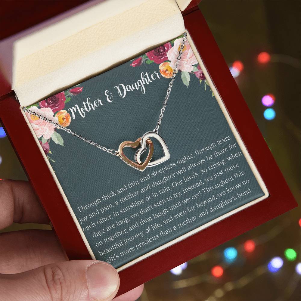 Mother & Daughter Necklace Interlocking Hearts Necklace